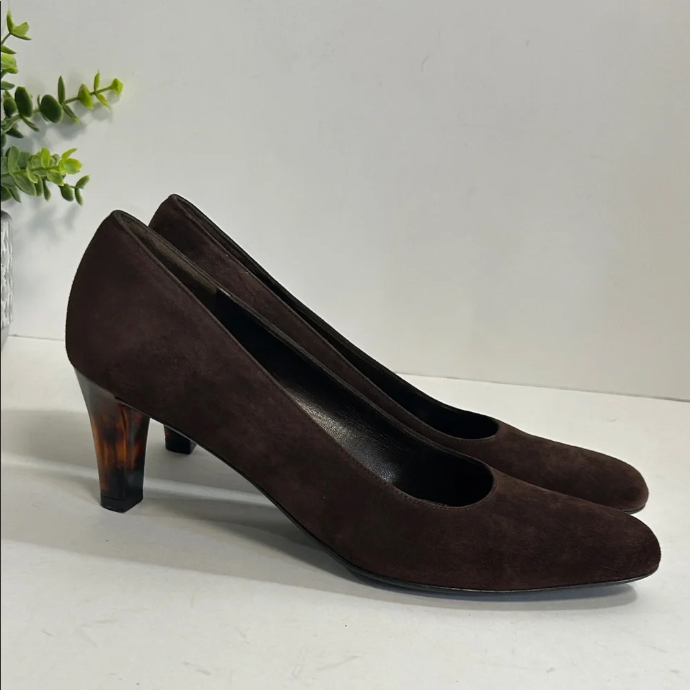 Salvatore Ferragamo Shoes Brown Espresso Suede Calf Sabrina Pump - Picture 5 of 16